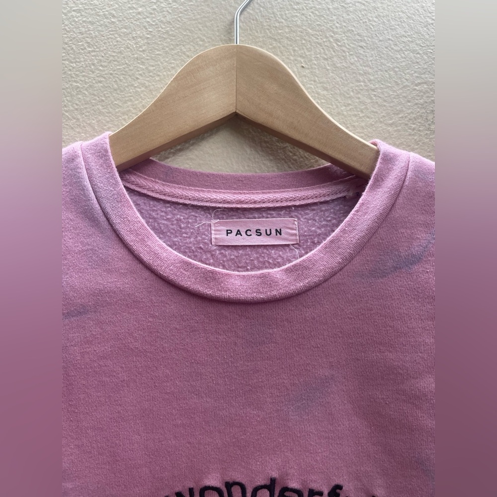 Pacsun Women Crew Neck Purple Pink Design Sweater Size Small - Picture 3 of 9